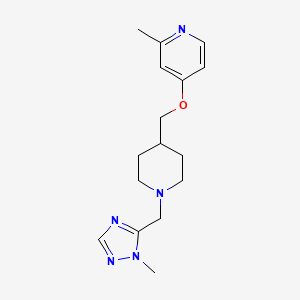 molecular formula C16H23N5O B2449006 2-Methyl-4-[[1-[(2-methyl-1,2,4-triazol-3-yl)methyl]piperidin-4-yl]methoxy]pyridine CAS No. 2380062-47-3