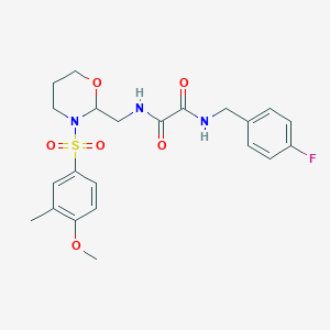N1-(4-fluorobenzyl)-N2-((3-((4-methoxy-3-methylphenyl)sulfonyl)-1,3-oxazinan-2-yl)methyl)oxalamide