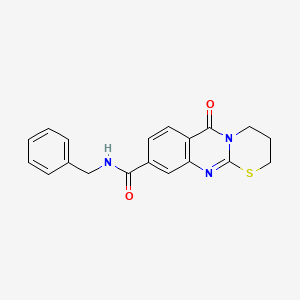 molecular formula C19H17N3O2S B2449008 N-benzyl-6-oxo-2H,3H,4H,6H-[1,3]thiazino[2,3-b]quinazoline-9-carboxamide CAS No. 1251703-82-8