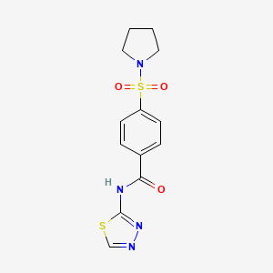 4-(pyrrolidin-1-ylsulfonyl)-N-(1,3,4-thiadiazol-2-yl)benzamide
