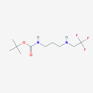 molecular formula C10H19F3N2O2 B2449022 tert-butyl N-{3-[(2,2,2-trifluoroethyl)amino]propyl}carbamate CAS No. 1504371-08-7