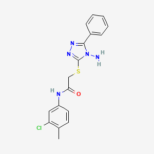 2-[(4-amino-5-phenyl-4H-1,2,4-triazol-3-yl)sulfanyl]-N-(3-chloro-4-methylphenyl)acetamide