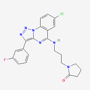1-(3-{[7-Chloro-3-(3-fluorophenyl)[1,2,3]triazolo[1,5-a]quinazolin-5-yl]amino}propyl)pyrrolidin-2-one