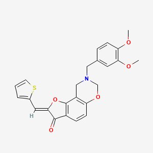 (Z)-8-(3,4-dimethoxybenzyl)-2-(thiophen-2-ylmethylene)-8,9-dihydro-2H-benzofuro[7,6-e][1,3]oxazin-3(7H)-one