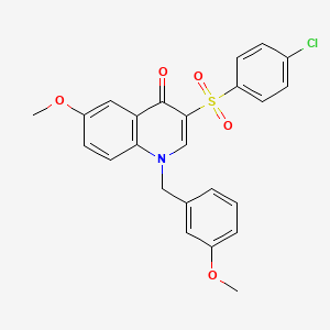 3-(4-Chlorophenyl)sulfonyl-6-methoxy-1-[(3-methoxyphenyl)methyl]quinolin-4-one