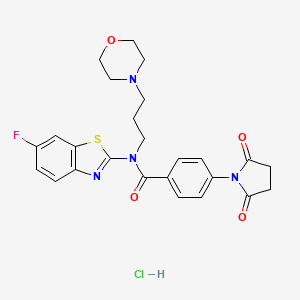 4-(2,5-dioxopyrrolidin-1-yl)-N-(6-fluorobenzo[d]thiazol-2-yl)-N-(3-morpholinopropyl)benzamide hydrochloride