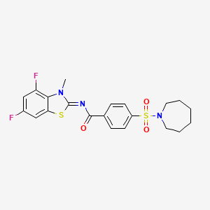(E)-4-(azepan-1-ylsulfonyl)-N-(4,6-difluoro-3-methylbenzo[d]thiazol-2(3H)-ylidene)benzamide