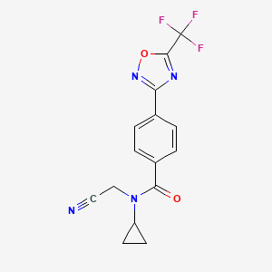 molecular formula C15H11F3N4O2 B2449046 N-(cyanomethyl)-N-cyclopropyl-4-[5-(trifluoromethyl)-1,2,4-oxadiazol-3-yl]benzamide CAS No. 1795503-16-0
