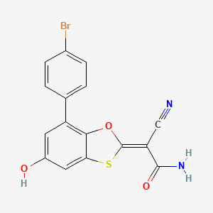 (Z)-2-(7-(4-bromophenyl)-5-hydroxybenzo[d][1,3]oxathiol-2-ylidene)-2-cyanoacetamide