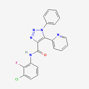 molecular formula C20H13ClFN5O B2449051 N-(3-chloro-2-fluorophenyl)-1-phenyl-5-(pyridin-2-yl)-1H-1,2,3-triazole-4-carboxamide CAS No. 1396875-30-1