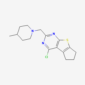 12-Chloro-10-[(4-methylpiperidin-1-yl)methyl]-7-thia-9,11-diazatricyclo[6.4.0.0,2,6]dodeca-1(12),2(6),8,10-tetraene