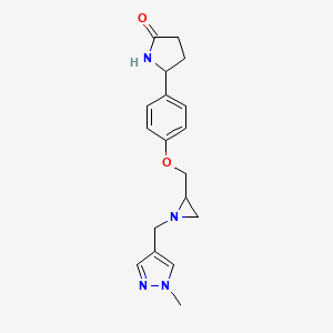 5-[4-[[1-[(1-Methylpyrazol-4-yl)methyl]aziridin-2-yl]methoxy]phenyl]pyrrolidin-2-one