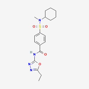 4-[cyclohexyl(methyl)sulfamoyl]-N-(5-ethyl-1,3,4-oxadiazol-2-yl)benzamide