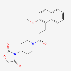 3-(1-(3-(2-Methoxynaphthalen-1-yl)propanoyl)piperidin-4-yl)oxazolidine-2,4-dione