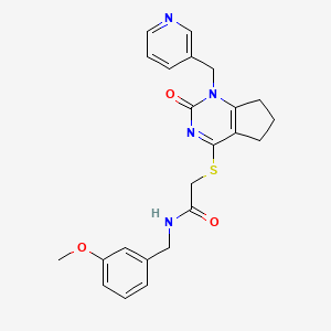 molecular formula C23H24N4O3S B2449069 N-(3-methoxybenzyl)-2-((2-oxo-1-(pyridin-3-ylmethyl)-2,5,6,7-tetrahydro-1H-cyclopenta[d]pyrimidin-4-yl)thio)acetamide CAS No. 899747-05-8