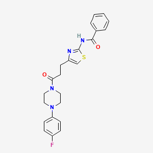 molecular formula C23H23FN4O2S B2449073 N-(4-(3-(4-(4-fluorophenyl)piperazin-1-yl)-3-oxopropyl)thiazol-2-yl)benzamide CAS No. 1021266-55-6