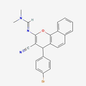 molecular formula C23H18BrN3O B2449083 N'-[4-(4-bromophenyl)-3-cyano-4H-benzo[h]chromen-2-yl]-N,N-dimethyliminoformamide CAS No. 860787-51-5