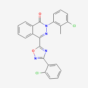molecular formula C23H14Cl2N4O2 B2449086 2-(3-chloro-2-methylphenyl)-4-[3-(2-chlorophenyl)-1,2,4-oxadiazol-5-yl]-1(2H)-phthalazinone CAS No. 478045-85-1