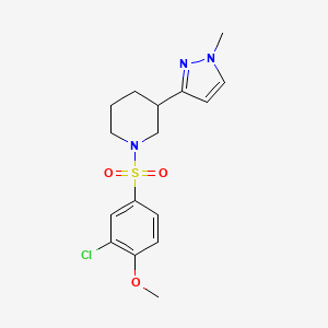 molecular formula C16H20ClN3O3S B2449094 1-((3-chloro-4-methoxyphenyl)sulfonyl)-3-(1-methyl-1H-pyrazol-3-yl)piperidine CAS No. 2200878-65-3