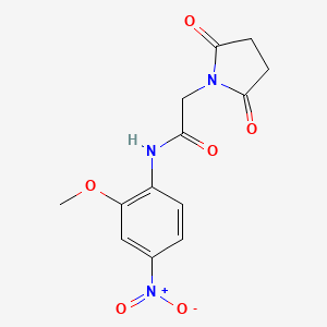 molecular formula C13H13N3O6 B2449095 2-(2,5-dioxopyrrolidin-1-yl)-N-(2-methoxy-4-nitrophenyl)acetamide CAS No. 329905-30-8