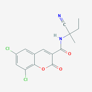 (6,8-dichloro-2-oxochromen-3-yl)-N-(1-cyano-1-methylpropyl)carboxamide