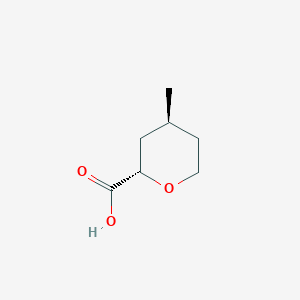 molecular formula C7H12O3 B2449098 (2S,4S)-4-Methyltetrahydro-2H-pyran-2-carboxylic acid CAS No. 1820583-47-8
