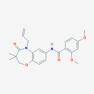molecular formula C23H26N2O5 B2449100 N-(5-allyl-3,3-dimethyl-4-oxo-2,3,4,5-tetrahydrobenzo[b][1,4]oxazepin-7-yl)-2,4-dimethoxybenzamide CAS No. 921791-09-5