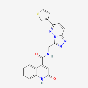 molecular formula C20H14N6O2S B2449101 2-hydroxy-N-((6-(thiophen-3-yl)-[1,2,4]triazolo[4,3-b]pyridazin-3-yl)methyl)quinoline-4-carboxamide CAS No. 1903152-86-2