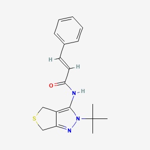 molecular formula C18H21N3OS B2449104 N-(2-(tert-butyl)-4,6-dihydro-2H-thieno[3,4-c]pyrazol-3-yl)cinnamamide CAS No. 392252-94-7