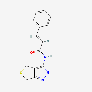 (E)-N-(2-tert-butyl-4,6-dihydrothieno[3,4-c]pyrazol-3-yl)-3-phenylprop-2-enamide