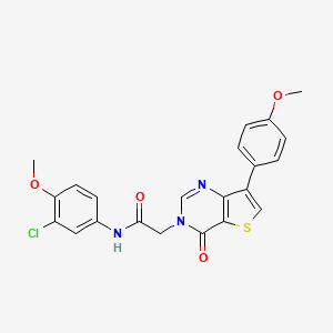 molecular formula C22H18ClN3O4S B2449110 N-(3-chloro-4-methoxyphenyl)-2-[7-(4-methoxyphenyl)-4-oxo-3H,4H-thieno[3,2-d]pyrimidin-3-yl]acetamide CAS No. 1207032-65-2