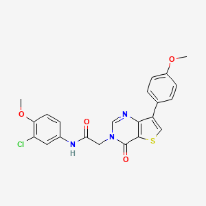molecular formula C22H18ClN3O4S B2449110 N-(3-chloro-4-methoxyphenyl)-2-[7-(4-methoxyphenyl)-4-oxothieno[3,2-d]pyrimidin-3(4H)-yl]acetamide CAS No. 1207032-65-2
