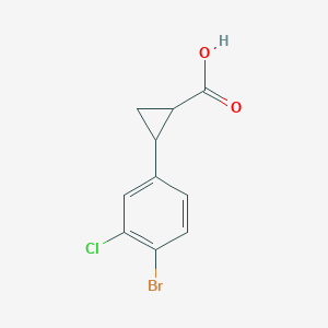 molecular formula C10H8BrClO2 B2449111 2-(4-Bromo-3-chlorophenyl)cyclopropane-1-carboxylic acid CAS No. 1694588-54-9