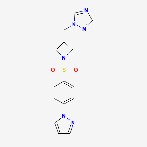 1-[[1-(4-Pyrazol-1-ylphenyl)sulfonylazetidin-3-yl]methyl]-1,2,4-triazole