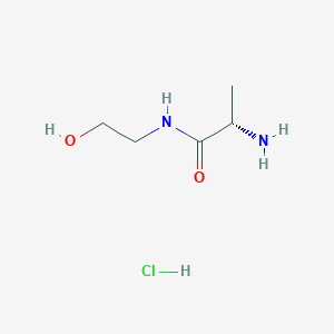 molecular formula C5H13ClN2O2 B2449115 (2S)-2-amino-N-(2-hydroxyethyl)propanamide hydrochloride CAS No. 86150-09-6