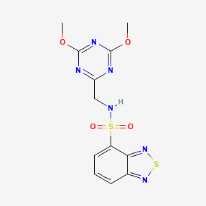molecular formula C12H12N6O4S2 B2449119 N-[(4,6-dimethoxy-1,3,5-triazin-2-yl)methyl]-2,1,3-benzothiadiazole-4-sulfonamide CAS No. 2034466-09-4