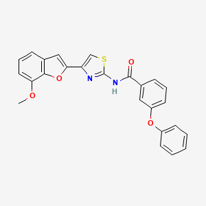 molecular formula C25H18N2O4S B2449120 N-[4-(7-methoxy-1-benzofuran-2-yl)-1,3-thiazol-2-yl]-3-phenoxybenzamide CAS No. 921869-93-4