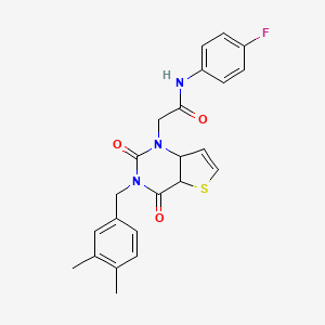 2-{3-[(3,4-dimethylphenyl)methyl]-2,4-dioxo-1H,2H,3H,4H-thieno[3,2-d]pyrimidin-1-yl}-N-(4-fluorophenyl)acetamide