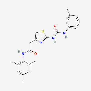 N-mesityl-2-(2-(3-(m-tolyl)ureido)thiazol-4-yl)acetamide
