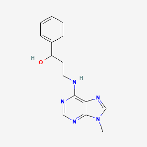 3-[(9-Methylpurin-6-yl)amino]-1-phenylpropan-1-ol