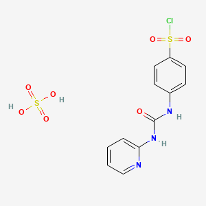 molecular formula C12H12ClN3O7S2 B2449143 4-(3-(Pyridin-2-yl)ureido)benzene-1-sulfonyl chloride sulfate CAS No. 811842-68-9