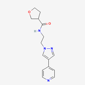 molecular formula C15H18N4O2 B2449147 N-{2-[4-(pyridin-4-yl)-1H-pyrazol-1-yl]ethyl}oxolane-3-carboxamide CAS No. 2034372-35-3