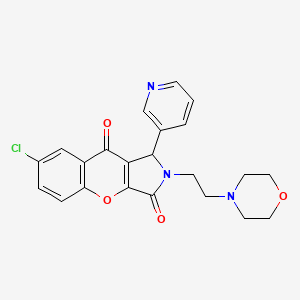 molecular formula C22H20ClN3O4 B2449157 7-Chloro-2-(2-morpholinoethyl)-1-(pyridin-3-yl)-1,2-dihydrochromeno[2,3-c]pyrrole-3,9-dione CAS No. 874397-48-5