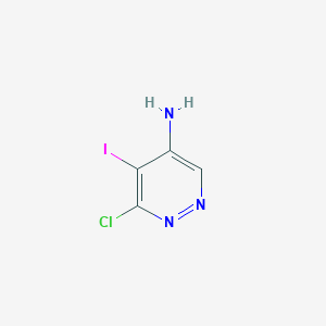 molecular formula C4H3ClIN3 B2449158 6-Chloro-5-iodopyridazin-4-amine CAS No. 2490407-06-0