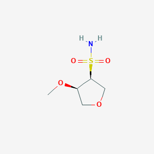 molecular formula C5H11NO4S B2449160 (3S,4R)-4-甲氧基四氢呋喃-3-磺酰胺 CAS No. 2227257-17-0