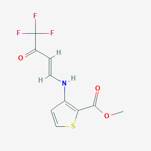 molecular formula C10H8F3NO3S B2449176 methyl 3-{[(1E)-4,4,4-trifluoro-3-oxobut-1-en-1-yl]amino}thiophene-2-carboxylate CAS No. 672949-73-4