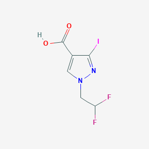 molecular formula C6H5F2IN2O2 B2449179 1-(2,2-Difluoroethyl)-3-iodo-1H-pyrazole-4-carboxylic acid CAS No. 1946814-04-5
