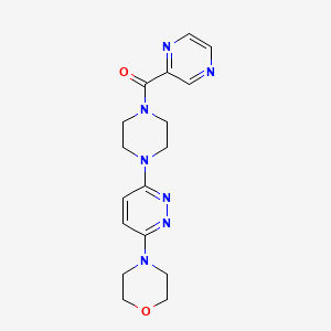 molecular formula C17H21N7O2 B2449185 (4-(6-Morpholinopyridazin-3-yl)piperazin-1-yl)(pyrazin-2-yl)methanone CAS No. 1226430-12-1