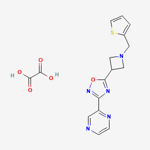 3-(Pyrazin-2-yl)-5-(1-(thiophen-2-ylmethyl)azetidin-3-yl)-1,2,4-oxadiazole oxalate