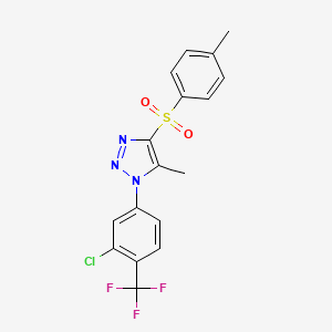 molecular formula C17H13ClF3N3O2S B2449201 1-[3-chloro-4-(trifluoromethyl)phenyl]-5-methyl-4-[(4-methylphenyl)sulfonyl]-1H-1,2,3-triazole CAS No. 892285-83-5